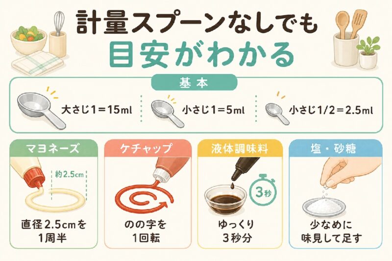計量スプーンなしでも目安がわかる