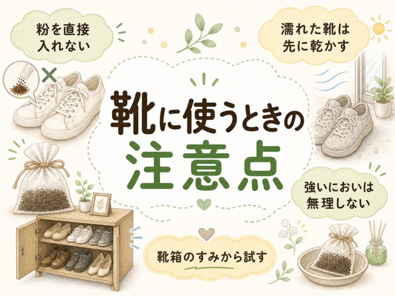 コーヒーかすを靴の消臭に使うときの注意点