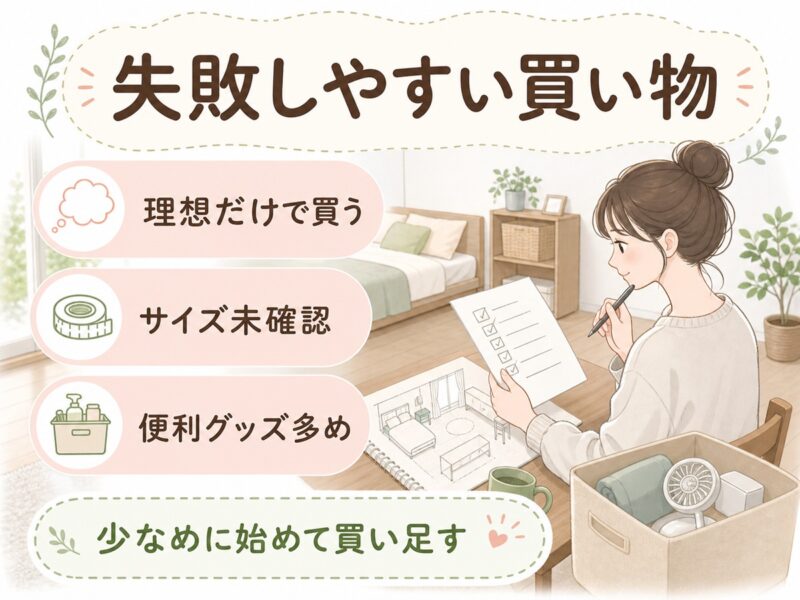 一人暮らし初心者が新生活の買い物で失敗しやすいポイント