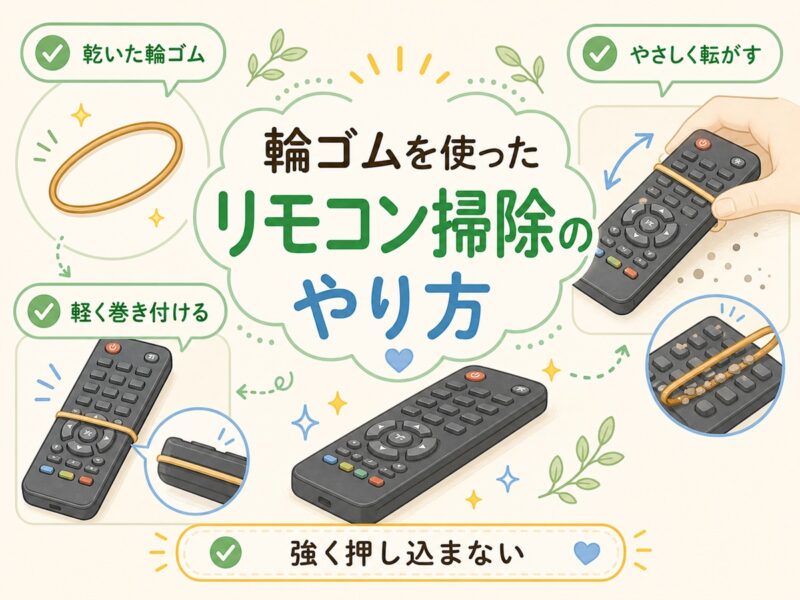 輪ゴムを使ったリモコン掃除のやり方