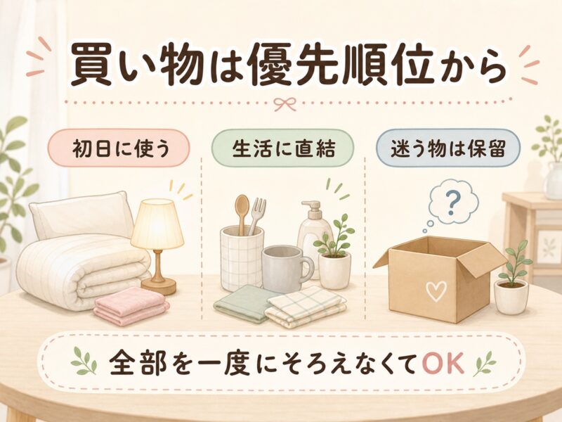 新生活の買い物は優先順位をつける