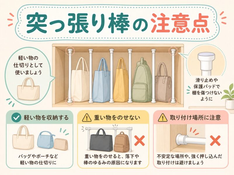 100均の突っ張り棒を使うときの注意点