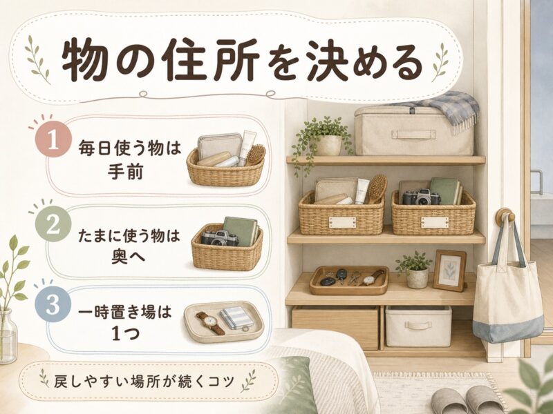 狭い部屋の収納は床を空けることから考える