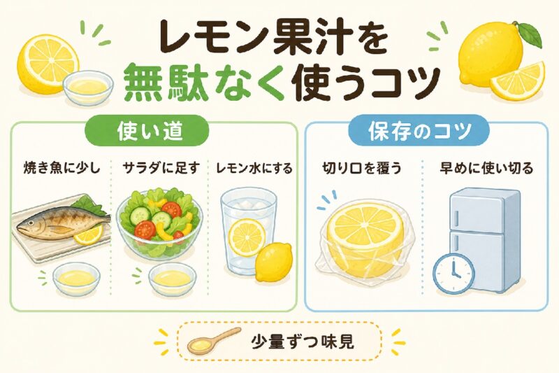 レモン果汁無駄なく使うコツ
