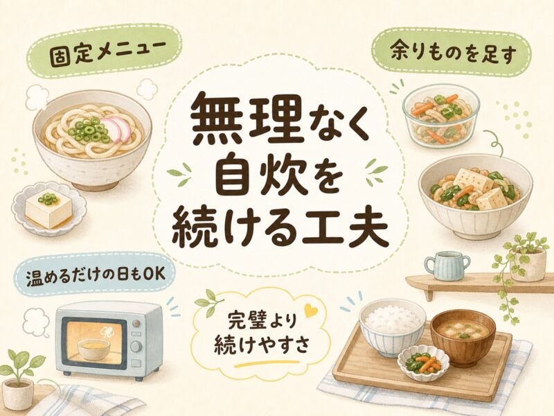 一人暮らしで無理なく自炊を続ける工夫