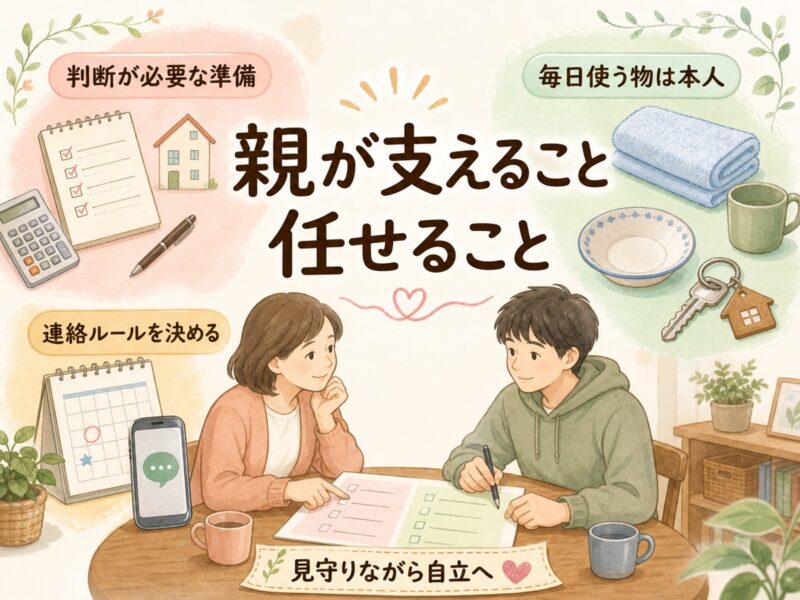 親が手伝うこと、本人に任せること