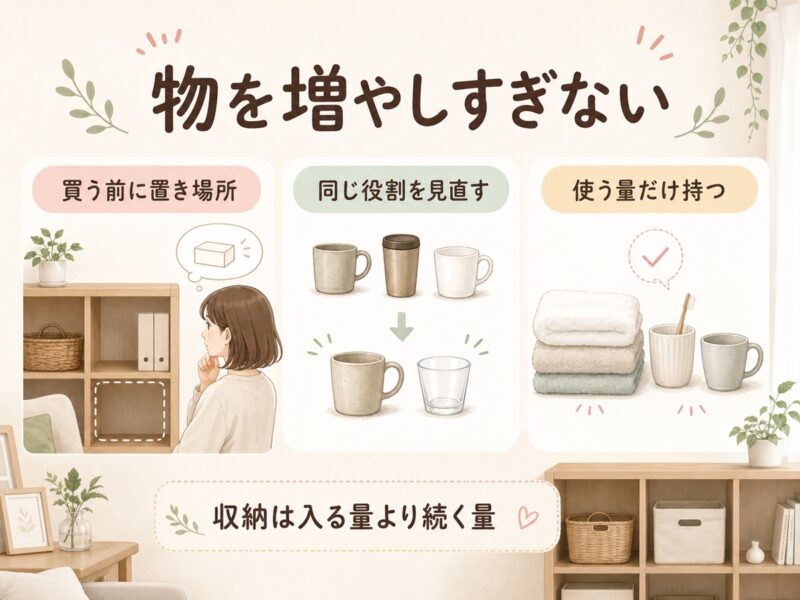 狭い部屋の収納で物を増やしすぎない考え方