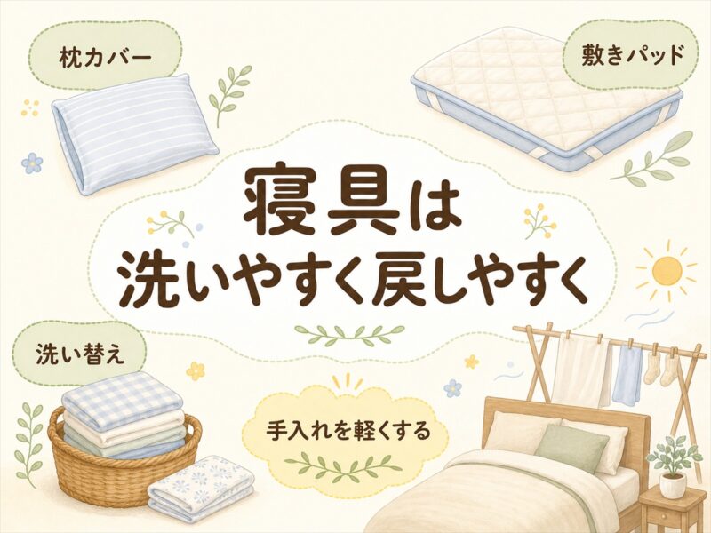 寝具は「洗いやすさ」と「戻しやすさ」で選ぶ