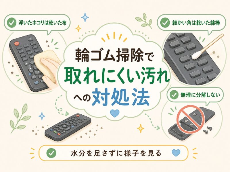 輪ゴム掃除で取れにくい汚れへの対処法