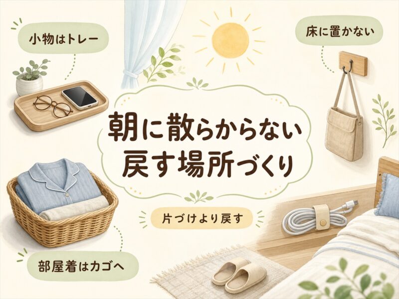 朝に散らからないように「戻す場所」を決める