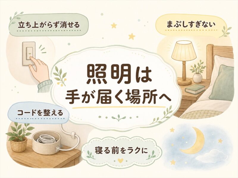 照明は「立ち上がらずに消せる」と過ごしやすい