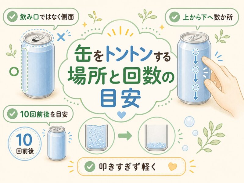 缶をトントンする場所と回数の目安