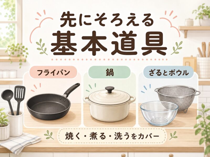 料理初心者が先にそろえたい基本の調理道具