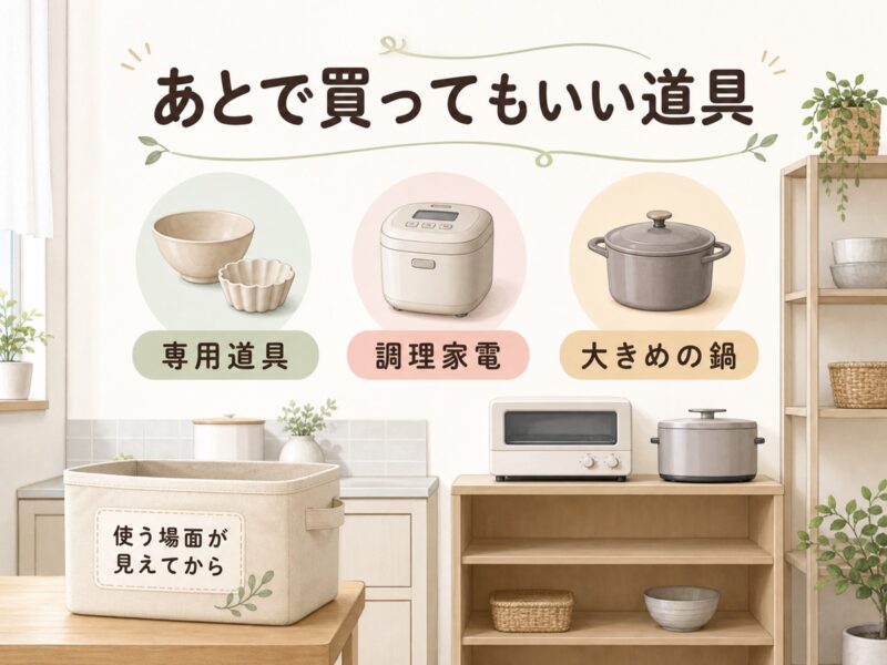 あとで買ってもいい調理道具の考え方