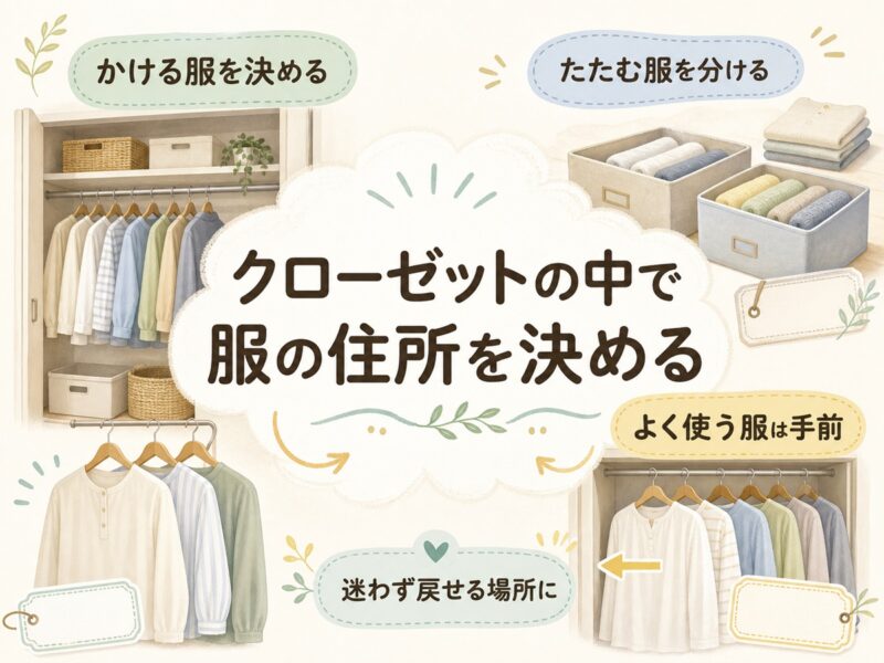 クローゼットの中で服の住所を決める
