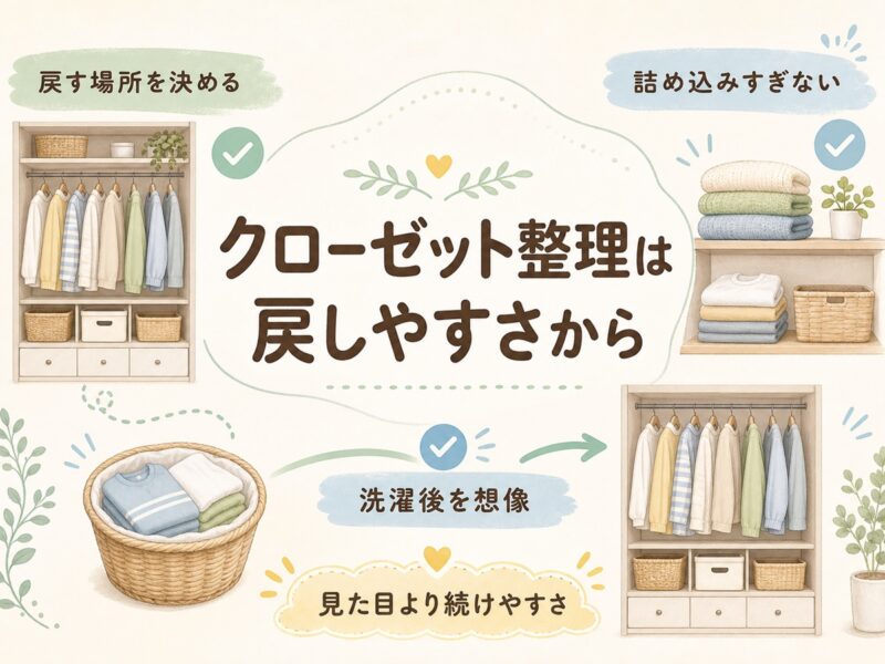 一人暮らしのクローゼット整理は「戻しやすさ」から考える