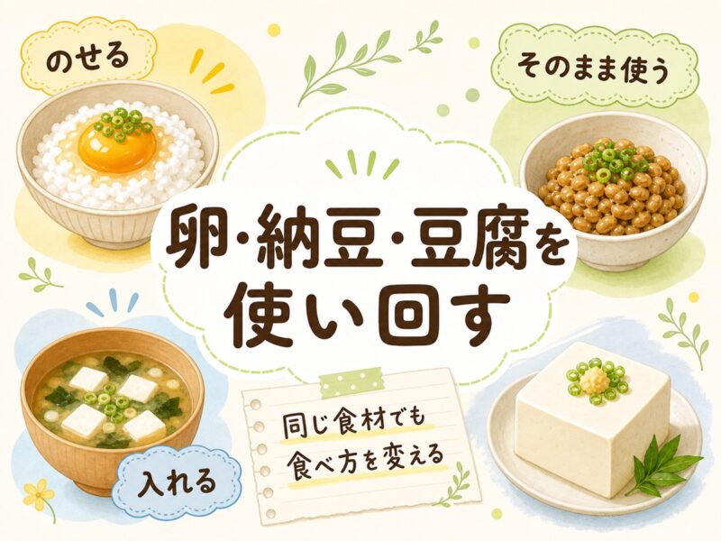 卵・納豆・豆腐を使い回すコツ
