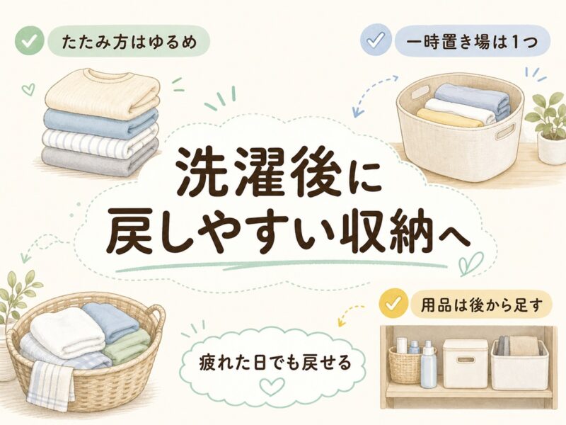 洗濯後に戻しやすい収納にするコツ