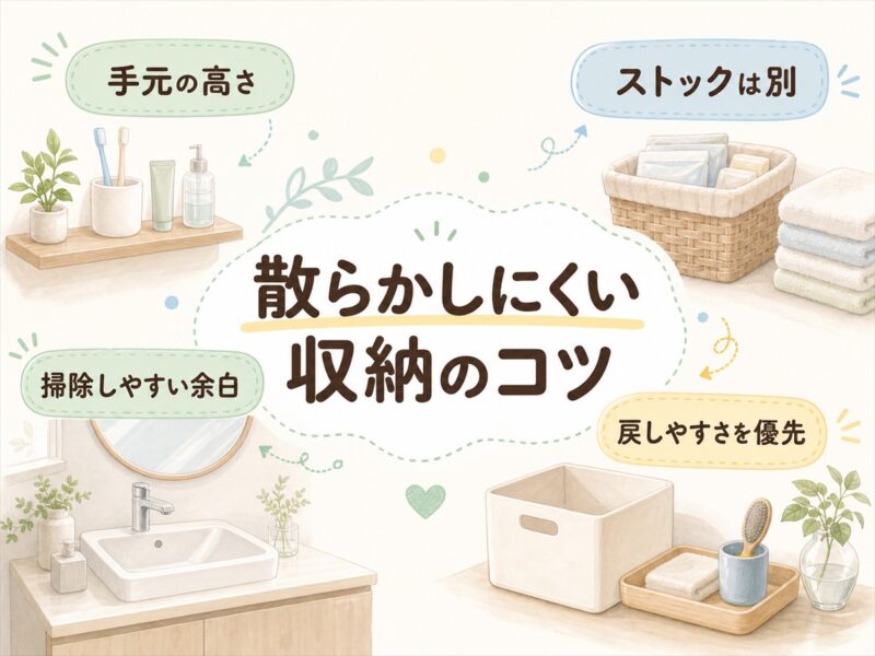 洗面所まわりを散らかしにくくする収納のコツ