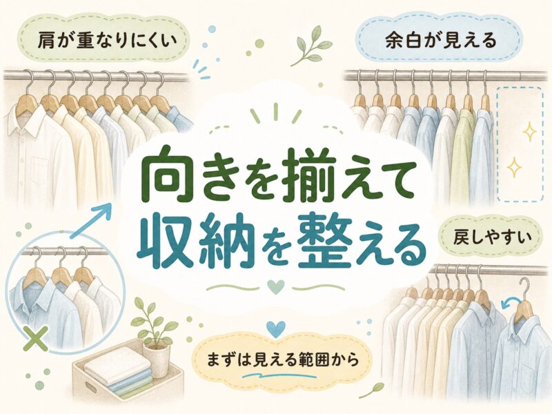 ハンガーを一方向に揃える