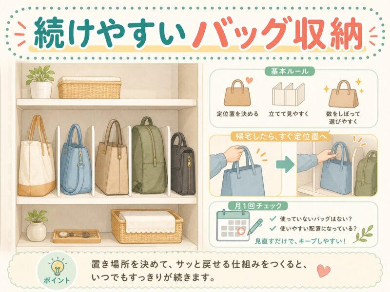 一人暮らしのバッグ収納を続けやすくする工夫