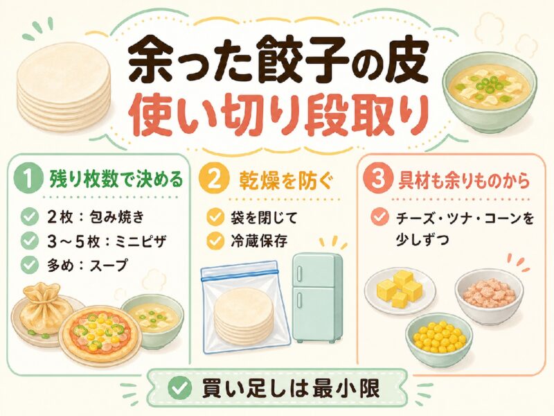 余った餃子の皮使い切り段取り