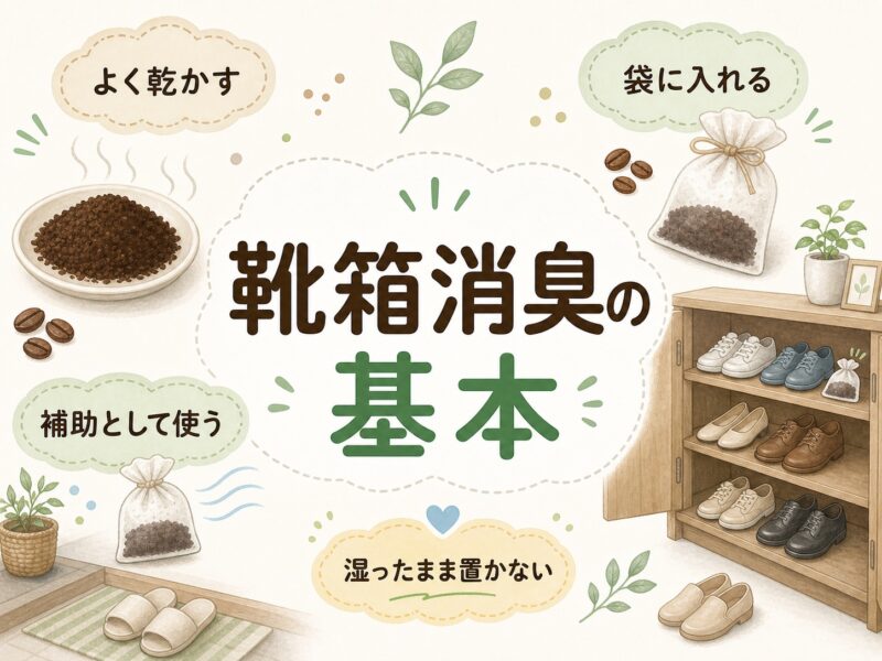 コーヒーかすを使った靴箱消臭の基本