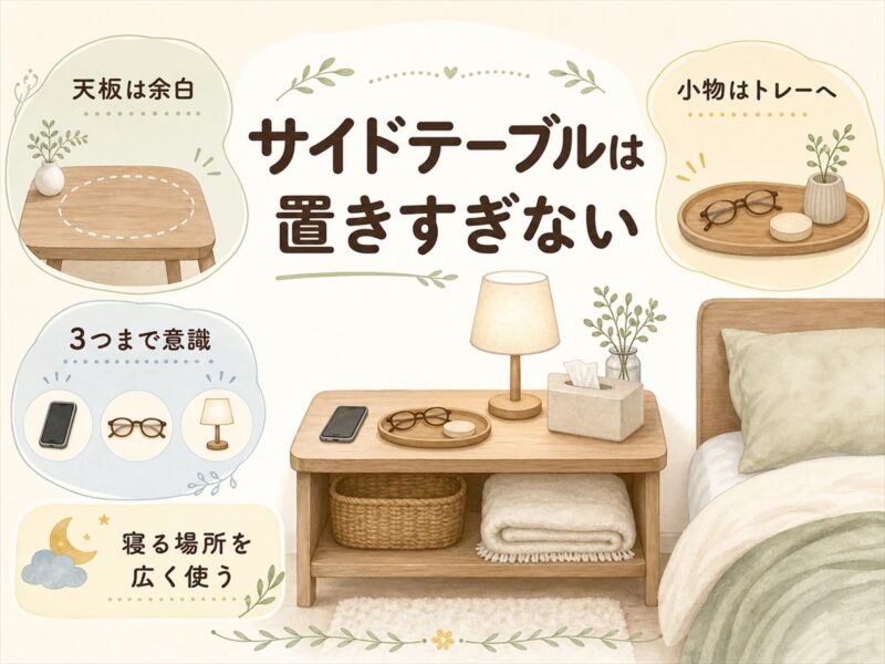 サイドテーブルは「置きすぎない台」として使う
