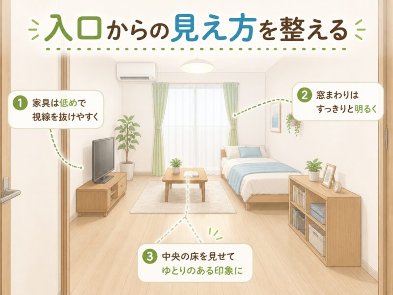一人暮らしの部屋を広く見せる家具配置の考え方