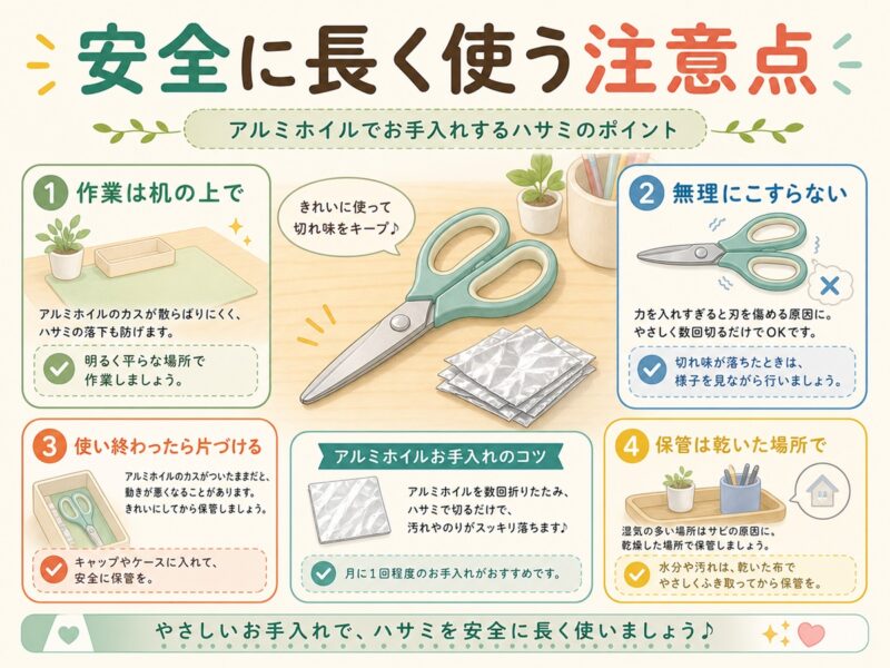 ハサミを安全に長く使うための注意点