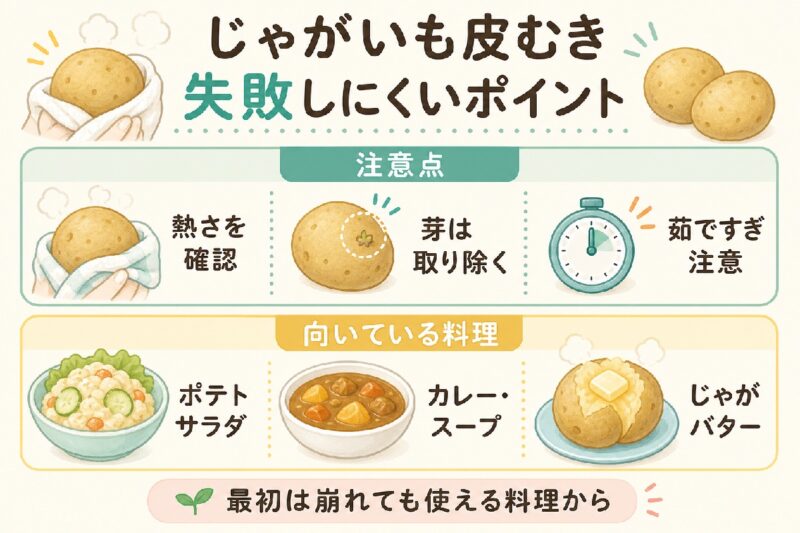 じゃがいもの皮のむき失敗しにくいポイント