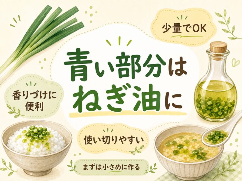 ネギの青い部分はねぎ油にすると使い切りやすい