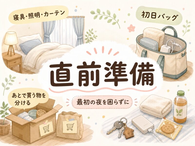 入居2週間前から前日までに準備すること