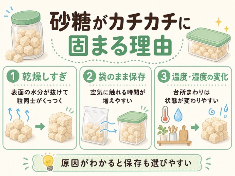 砂糖がカチカチに固まる理由