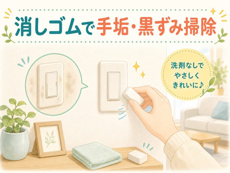 消しゴムで壁紙やスイッチ周りの手垢・黒ずみを落とす方法