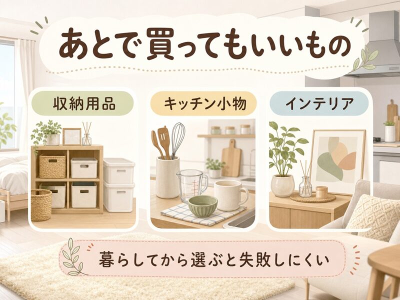 あとで買ってもいいものは暮らしてから判断