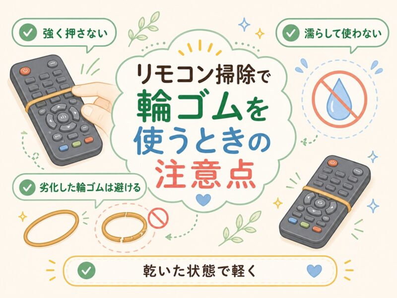 リモコン掃除で輪ゴムを使うときの注意点