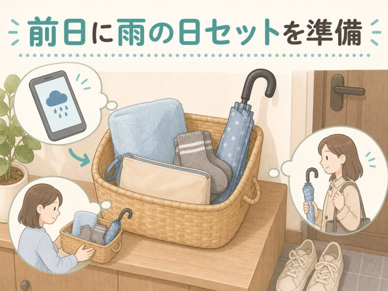 雨の日の通学・通勤は前日準備でラクになる