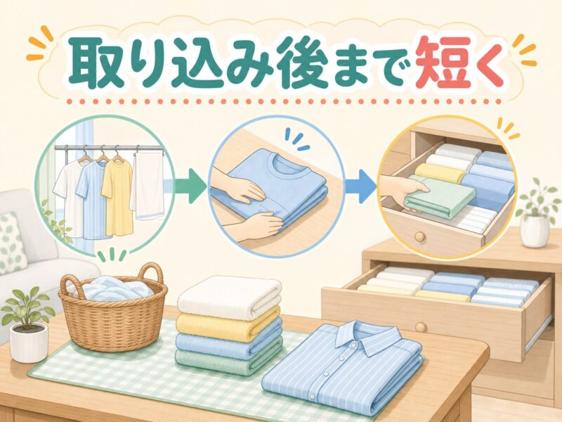 取り込みと収納までを短くすると洗濯がたまりにくい