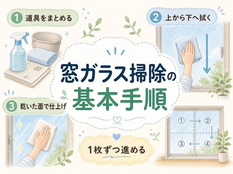 窓ガラス掃除の基本手順