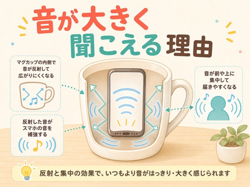 スマホをマグカップに入れると音が大きく聞こえる理由