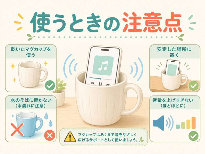 スマホをマグカップに入れるときの注意点
