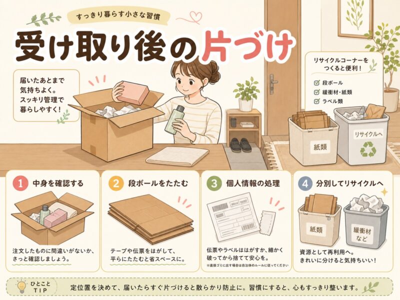 宅配便を受け取った後の片づけと管理