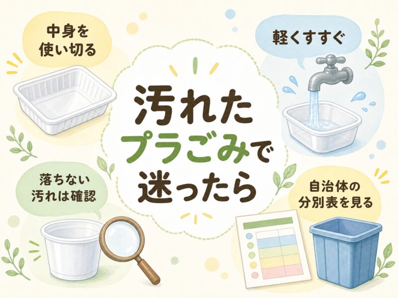 汚れたプラごみで迷ったときの考え方
