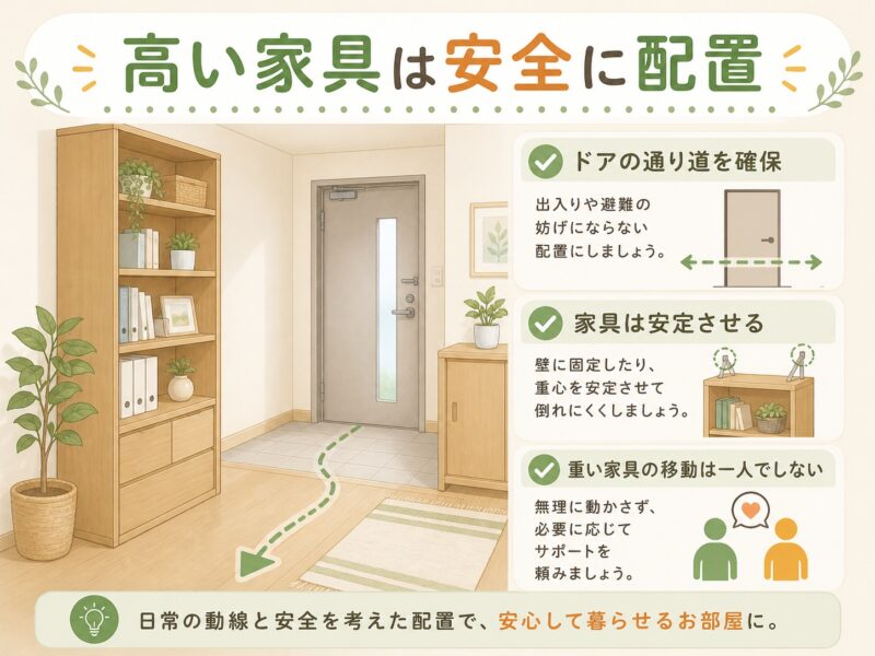 背の高い家具を手前に置くときの注意点