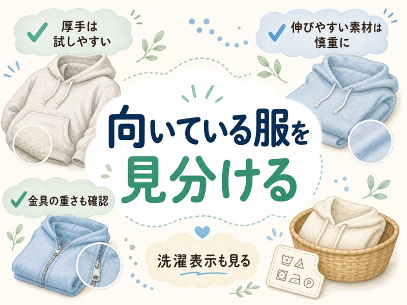 逆さ吊りに向いているパーカーと向かないパーカー