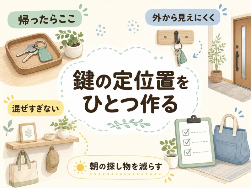 鍵は玄関に近い定位置をひとつだけ作る