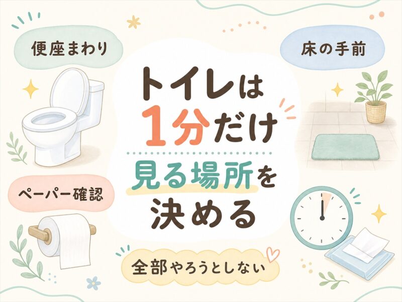 トイレは1分だけ見る場所を決めておく