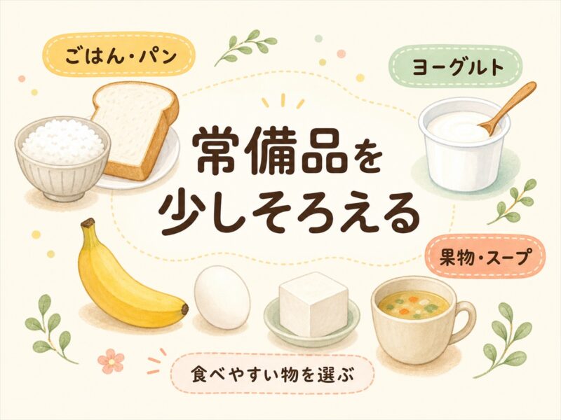 朝に食べやすい常備品をそろえておく