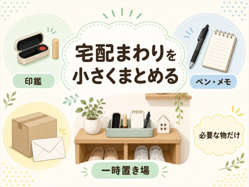印鑑や宅配対応グッズはまとめすぎず見える場所に置く
